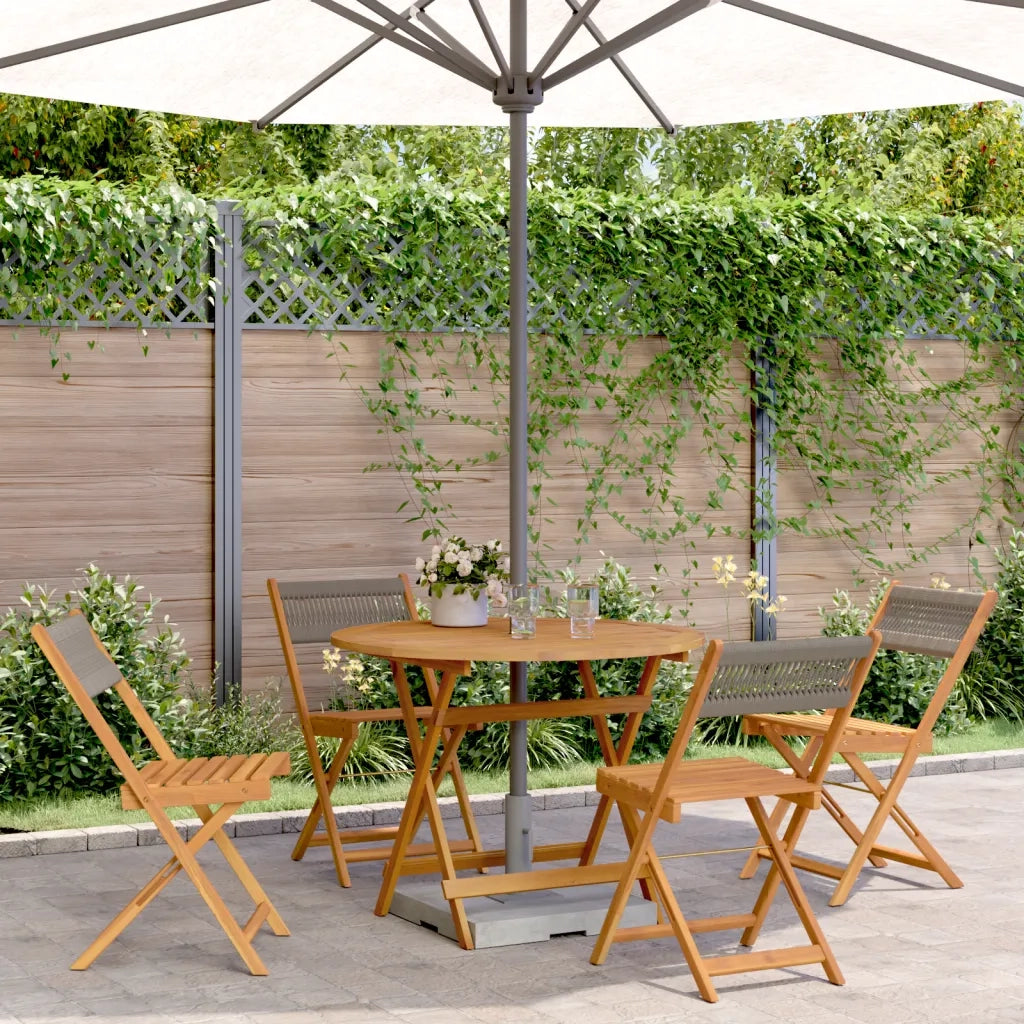 Set da Pranzo da Giardino 5 pz | Set Salotto da Giardino Polipropilene e Legno Massello