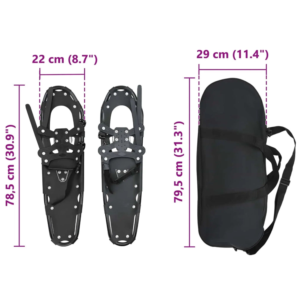 Ciaspole 3 in 1 Nero 78,5 x 22 cm Alluminio e HDPE 42021436