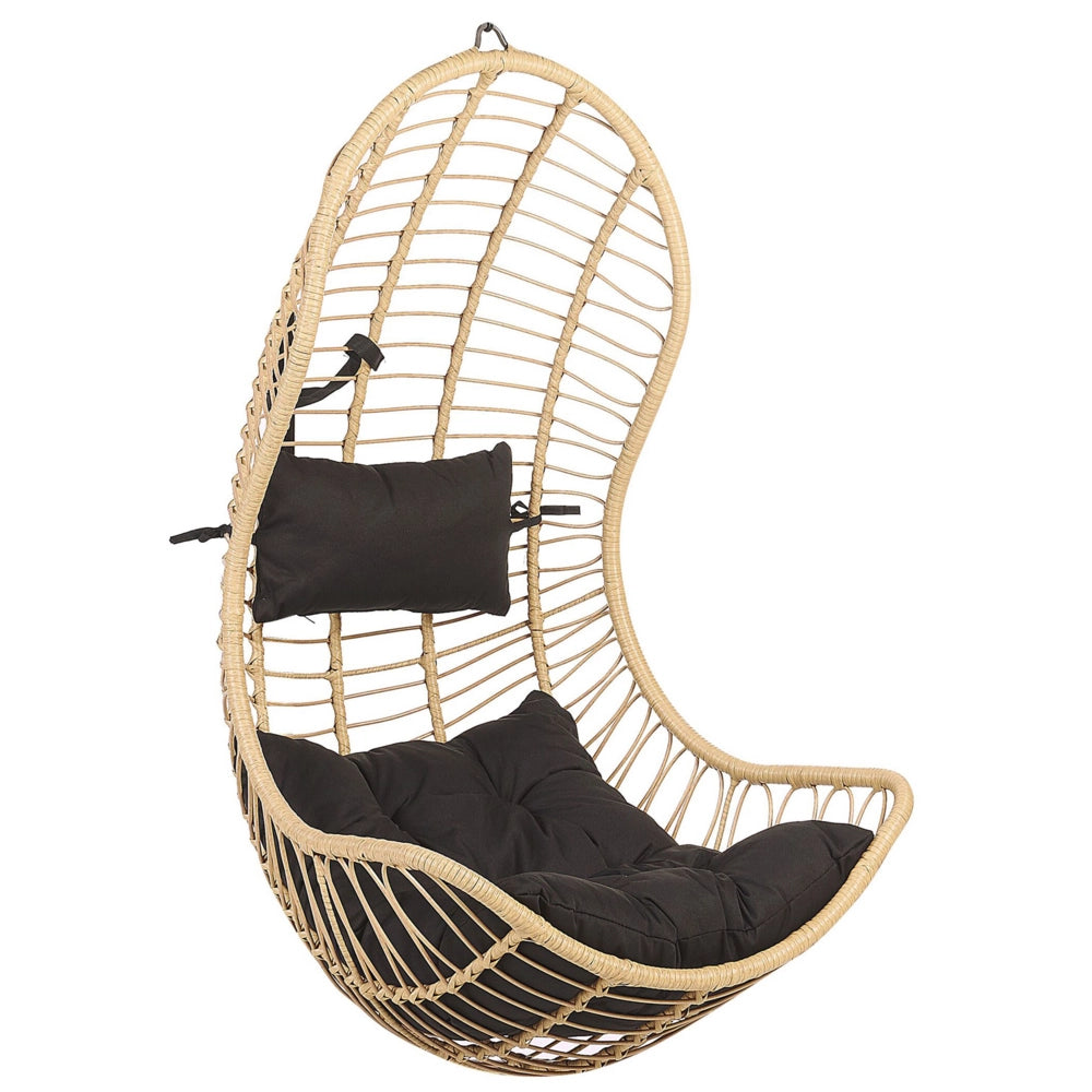 Sedia sospesa poltrona pensile in rattan beige per interni ed esterni senza supporto Forma curva Boho