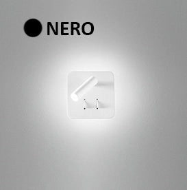 Applique in metallo verniciato nero Plug LED 6W + 3W faretto spot 3000K CRI?80 220-240V 50/60Hz 346Lm + 150Lm faretto spot biemissione 13x13cm