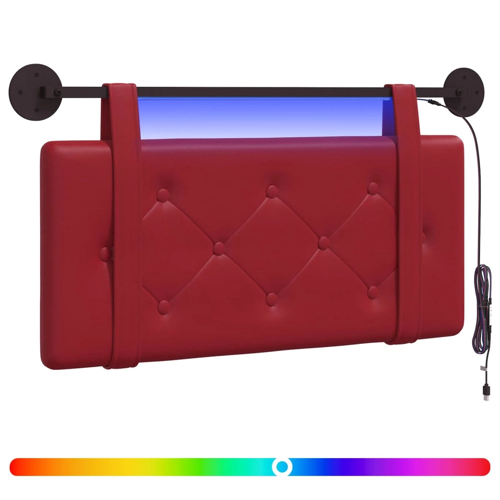 Testiera sospesa Con luce LED Rosso Vino Similpelle