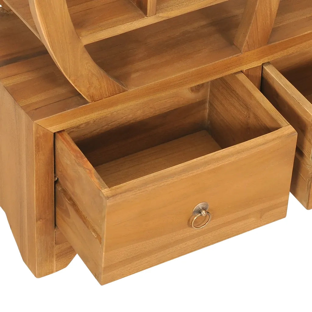 Armadietto con Mensola Yin Yang 68x26x83 cm in Legno di Teak cod mxl 43865