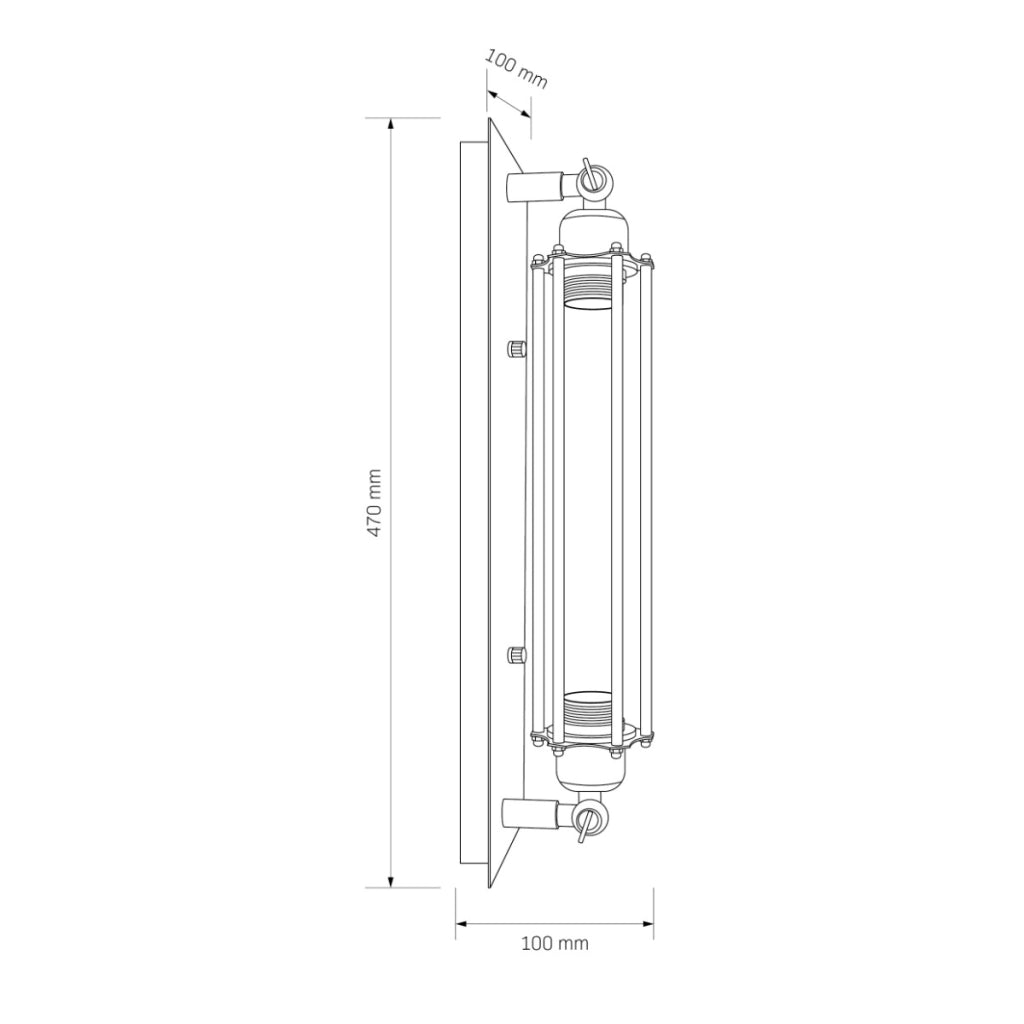 Applique industriale nera verticale E27 20W Retro Polux