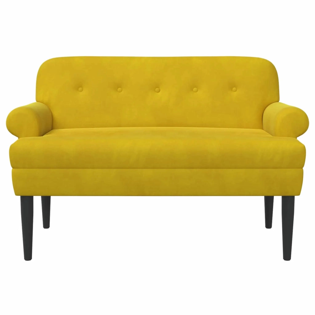 Loveseat con bottoni imbottiti Giallo 120 x 66 x 78 cm Velluto 42041835