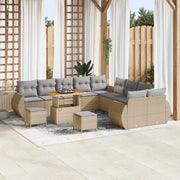 Set Divano da Giardino 13 pcs Beige polyrattan