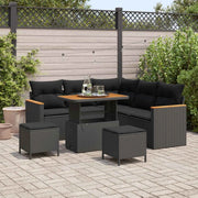 Set Divano da Giardino 8 pcs Nero polyrattan 3363044