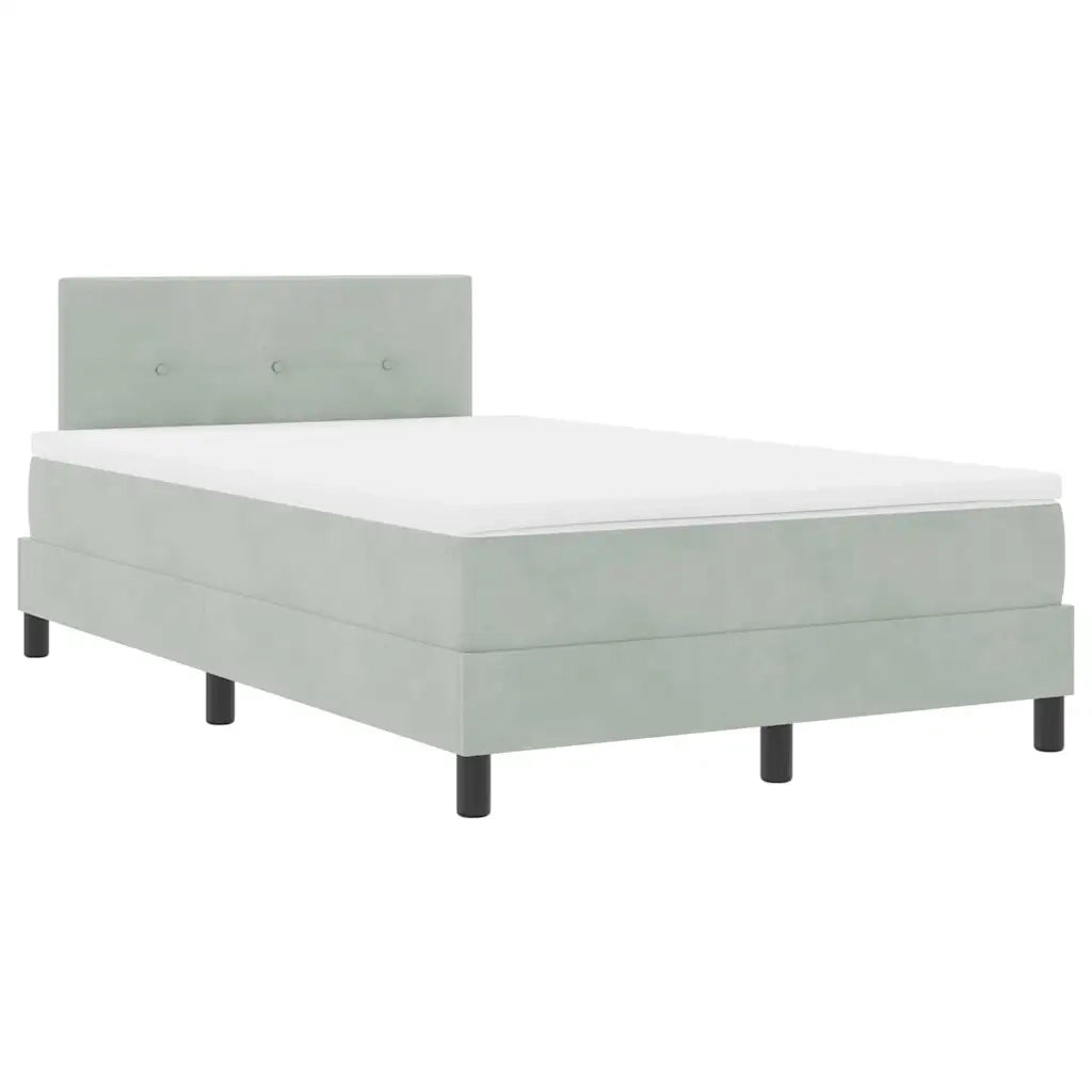 Letto a molle con materasso Grigio chiaro 120 x 190 cm Velluto 3339158