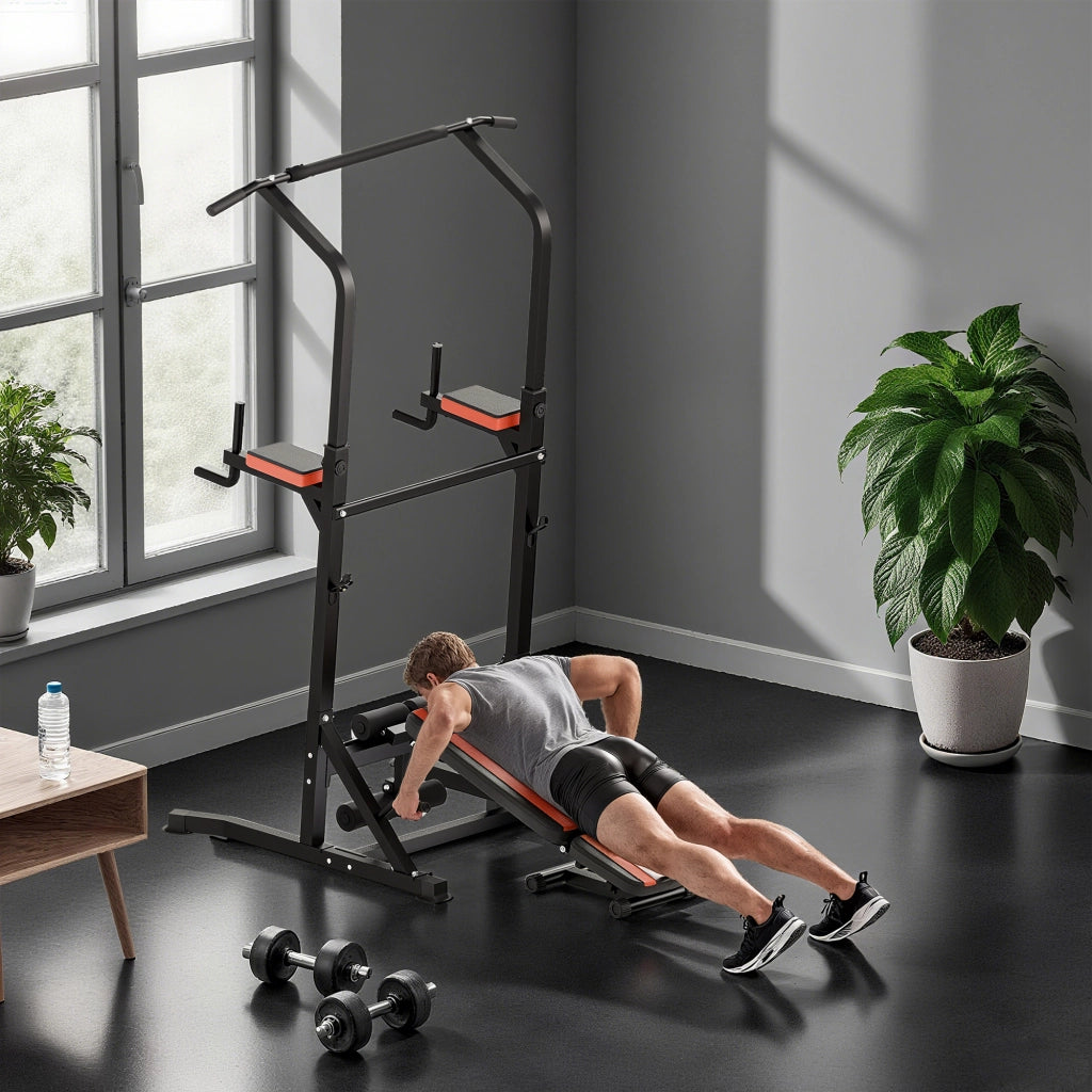 Stazione Fitness Multifunzione Pieghevole ¨C Zephmum ¨C Acciaio, Regolabile, Portata 150kg