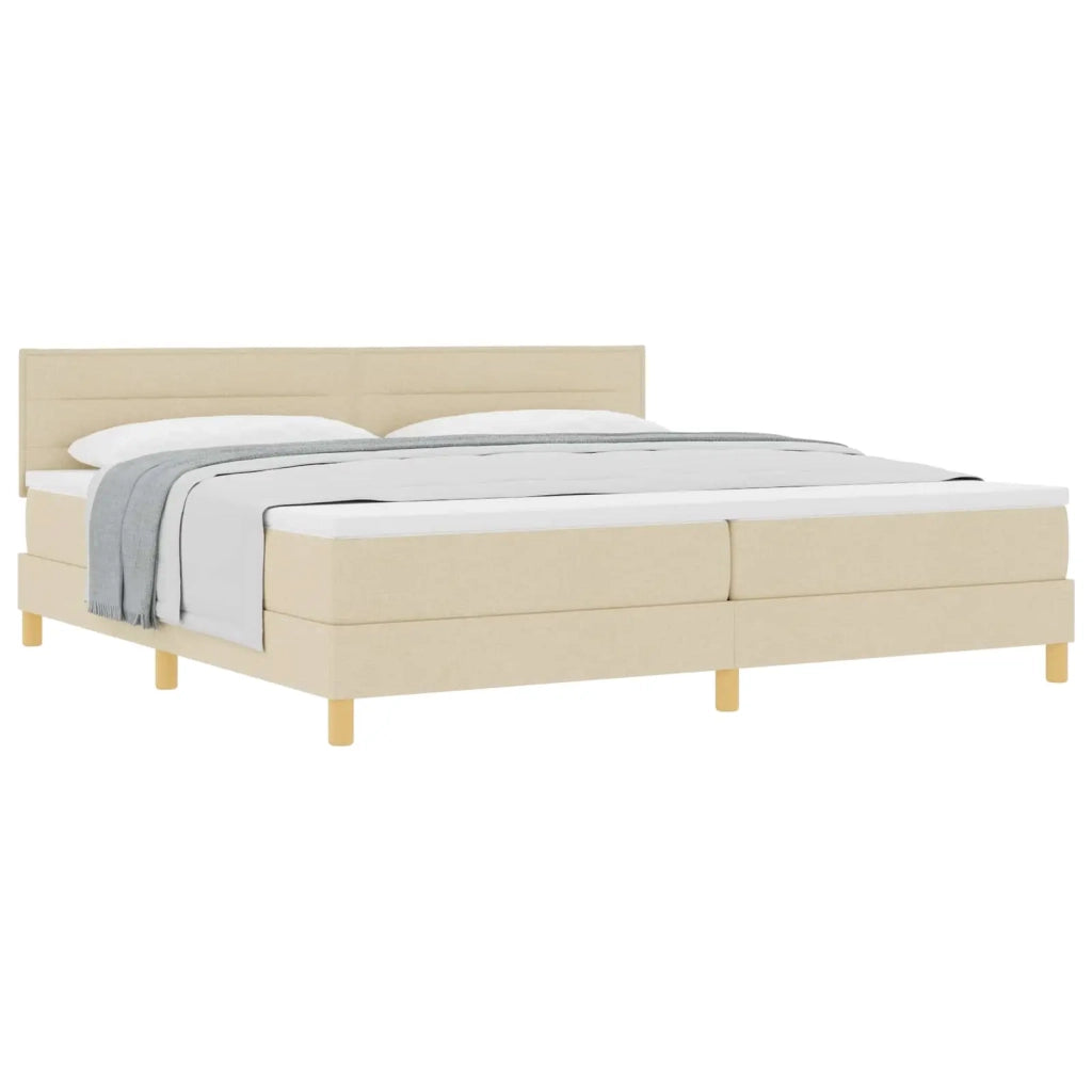 Letto a molle con cuscino Crema 200 x 200 cm Tessuto 3338872