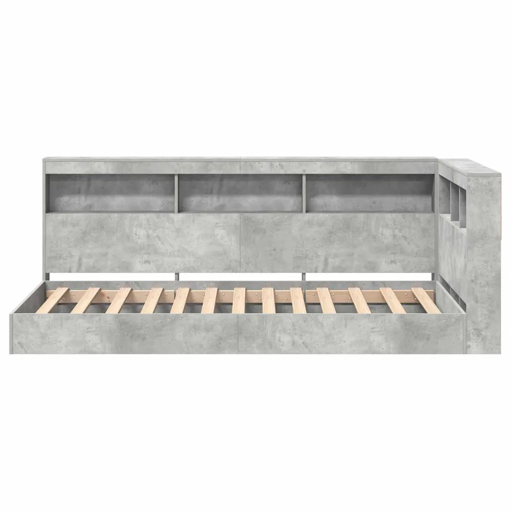 Letto Libreria Grigio cemento 75 x 190 cm Legno multistrato 3335756