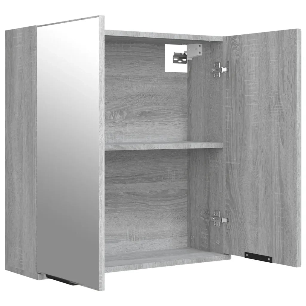 Armadietto a Specchio da Bagno | Armadio da bagno Grigio Sonoma 64x20x67 cm