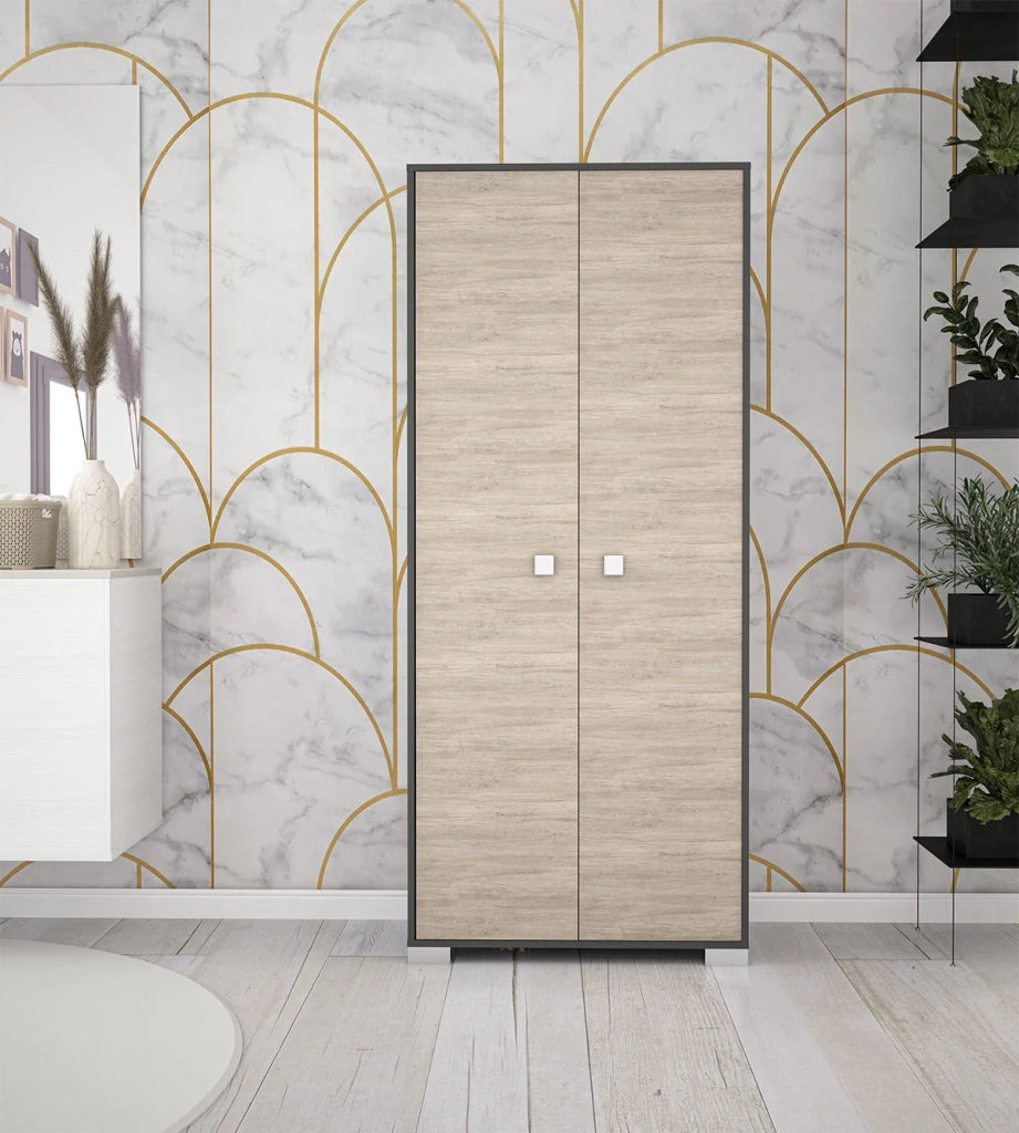 armadio 2 ante Sonia portascope multiuso lavanderia spogliatoio 78x35x180H Antracite/York