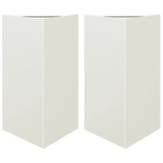 2 pz Fioriere | Cassetta per fiori | Vaso Bianche Triangolari 50x43x75 cm in Acciaio