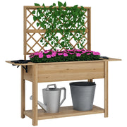 Tavolino da giardino rettangolare con ripiani ¨C zephmum ¨C legno