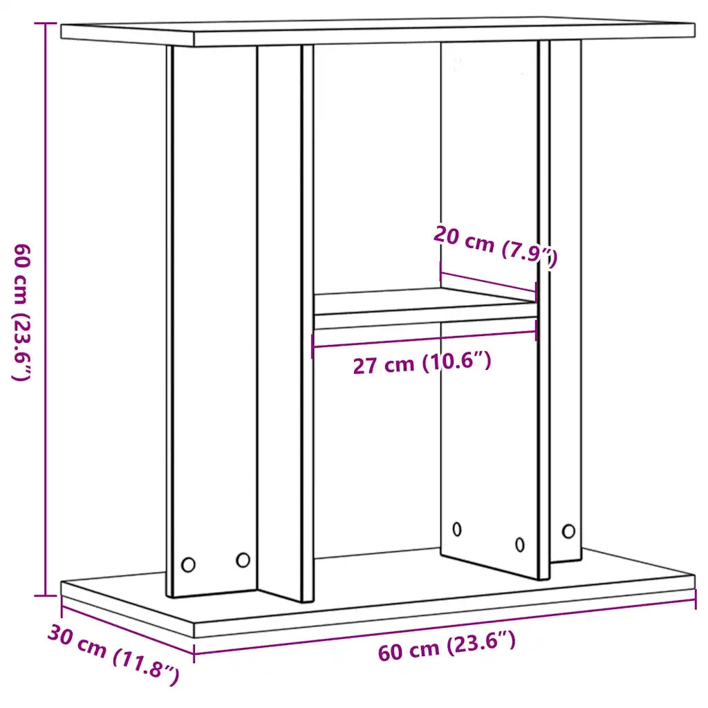 vidaXL Supporto Acquario 60x30x60 cm in Legno Multistrato Legno Antico