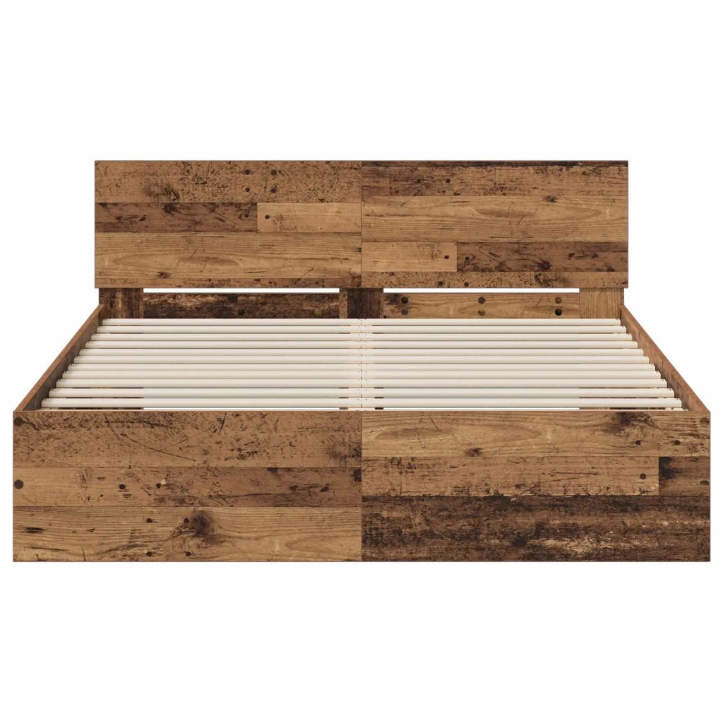 Struttura letto con testata Legno antico 160 x 200 cm 3445771
