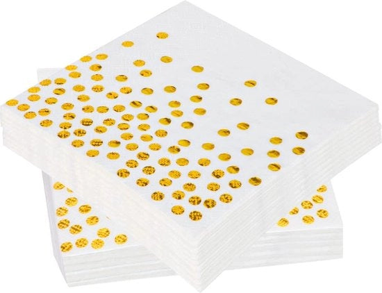 Serviette con Foglia d'Oro 30 pezzi - serviette in carta - foglia dorata - decorazione per festa - compleanno matrimonio - 33x33cm serviette in carta