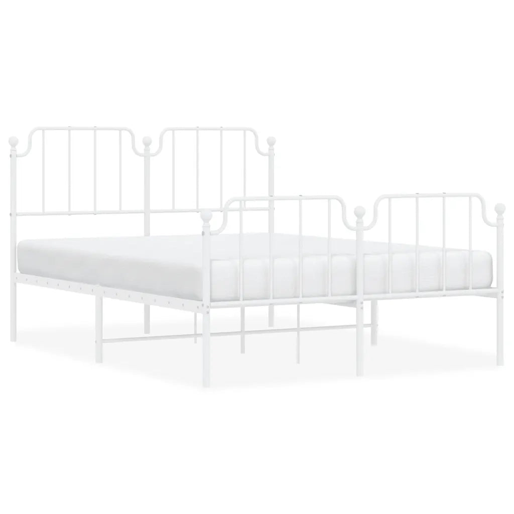 Giroletto con Testiera e Pediera Metallo Bianco 135x190 cmcod mxl 108560