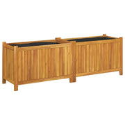 Fioriera rialzata per piante fiori patio e giardino con rivestimento 153 x 38,5 x 50 cm legno massello di acacia marrone 02_0038123