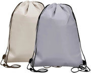 Set di 2 borse portacooler pieghevoli - zaini con cordineria - beige e grigio