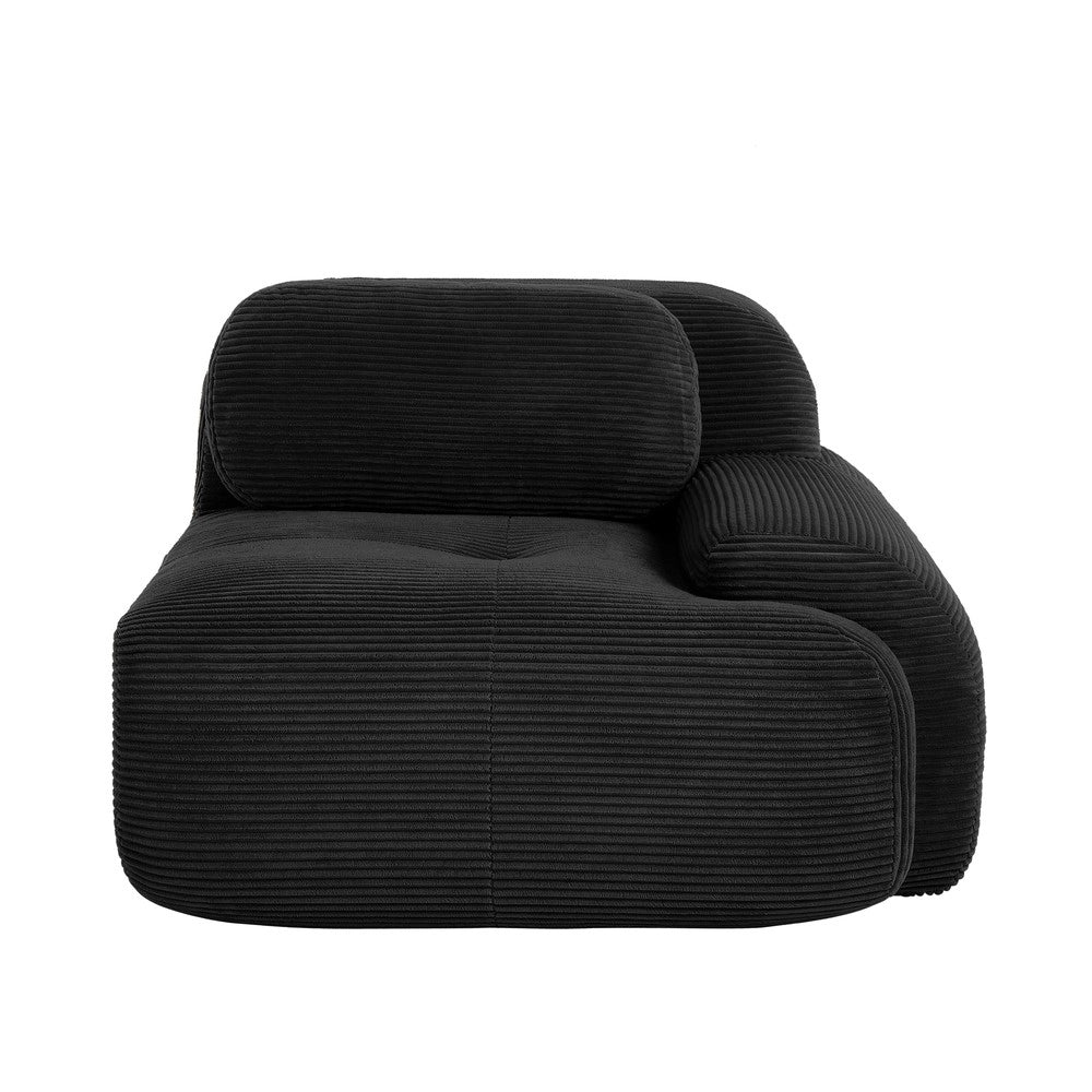 Divano angolare con cuscini ¨C Minimal ¨C velluto nero