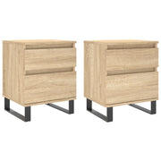 Set di 2 Comodini | Armadio da Notte | Mobiletto da notte Rovere Sonoma 40x35x50 cm in Legno Multistrato