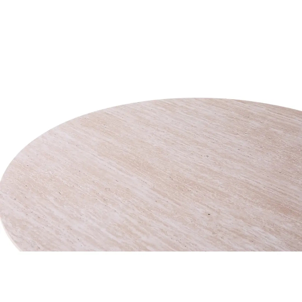 Table bassa VAGOS – Colore quercia chiara – Tavolino rotondo Ø80 cm – MDF – Design naturale e moderno