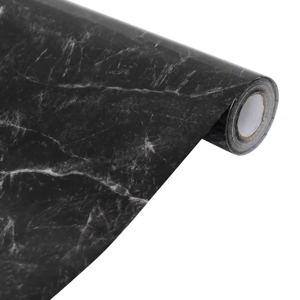 Adesivo per Mobili Autoadesivo Nero Marmoreo 90x500 cm in PVC 155775