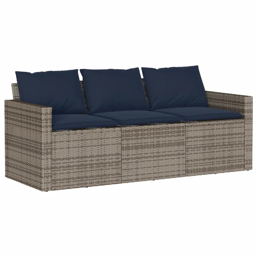Set da Pranzo da Giardino 2 pz con Cuscini in Polyrattan Grigio 366335
