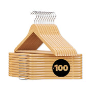 Grucce Appendiabiti Legno Naturale Universali Gancio Girevole Scanalature Spallina Barra Antiscivolo Bordi Arrotondati Salvaspazio Resistenti Leggere Uso Domestico Lavorativo Quantità: 100