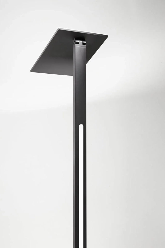Piantana in metallo colore nero Quadra Interruttore touch on/off, CCT e dimmer sullo stelo LED 24W + 10W CCT 3000K 4000K 6000K CRI?80 220-240V 50/60Hz 2160Lm + 900Lm