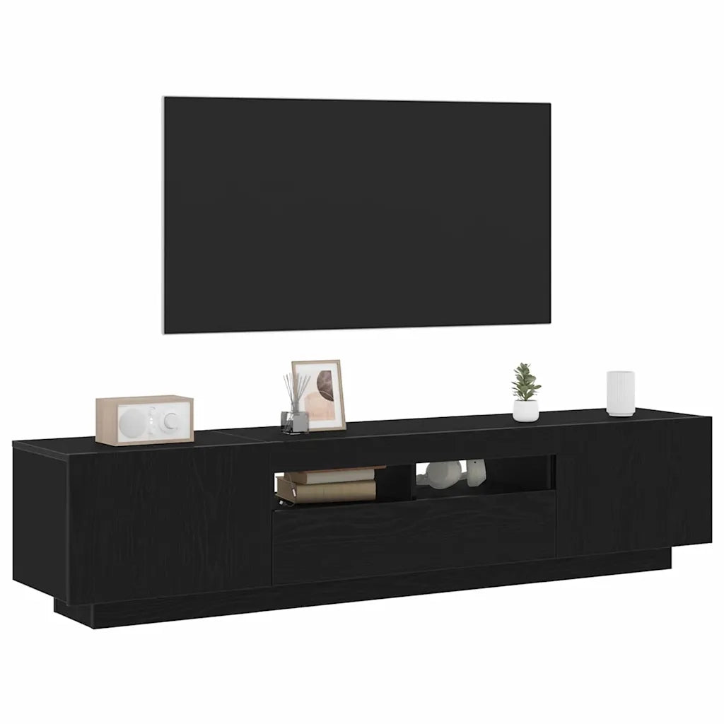 Set mobile TV 2 pz-Set di 2 Credenza per TV Nero 180 x 35 x 40 cm Legno multistrato