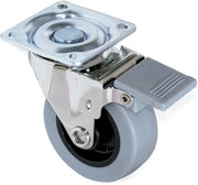 Set di ruote pianto robuste da 4 - diametro 75mm - capacità di carico 160kg - ruote per trasporto facili da utilizzare - ruote in gomma per mobili - con freno a pedale - grigio