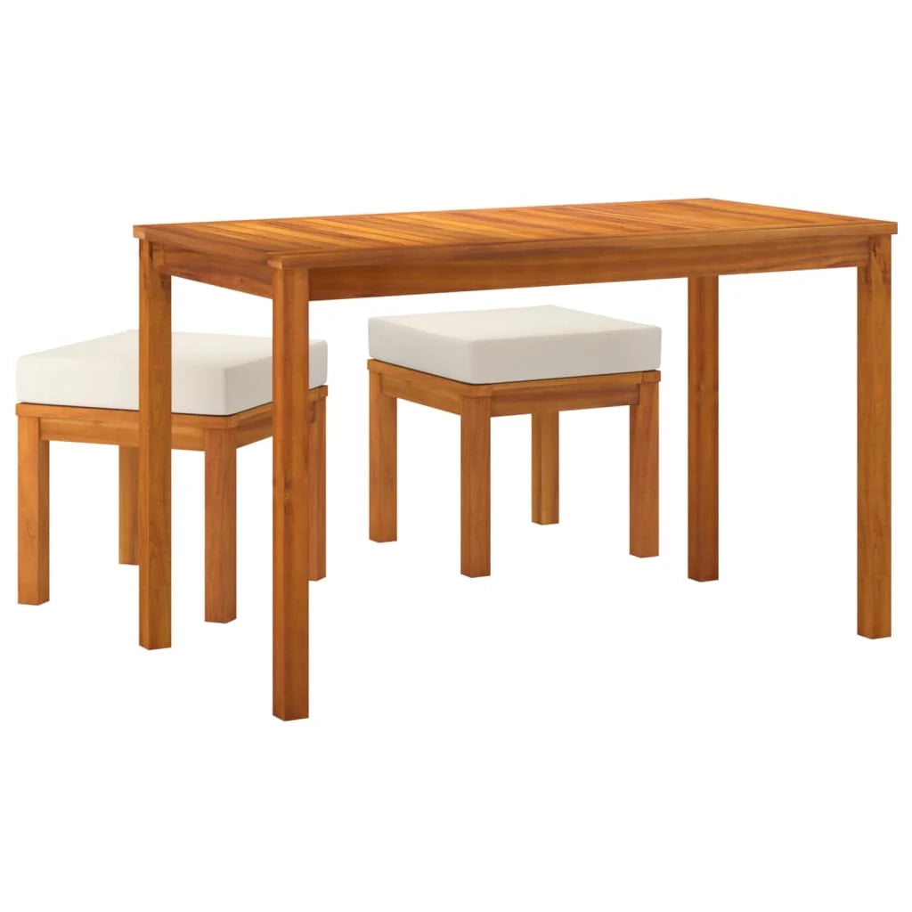 Set da pranzo da esterno 3 pezzi con cuscini legno massello di acacia 02_0014253