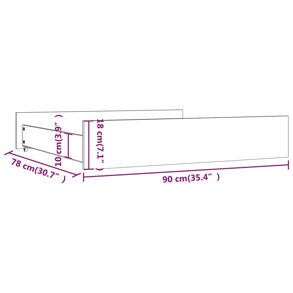 Cassettoni da Letto 2 pz in Legno Massello di Pino CFW4717288