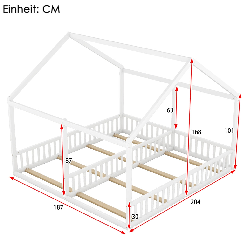 Letto singolo bianco con funzione 2 in 1 in pino 90x200 cm