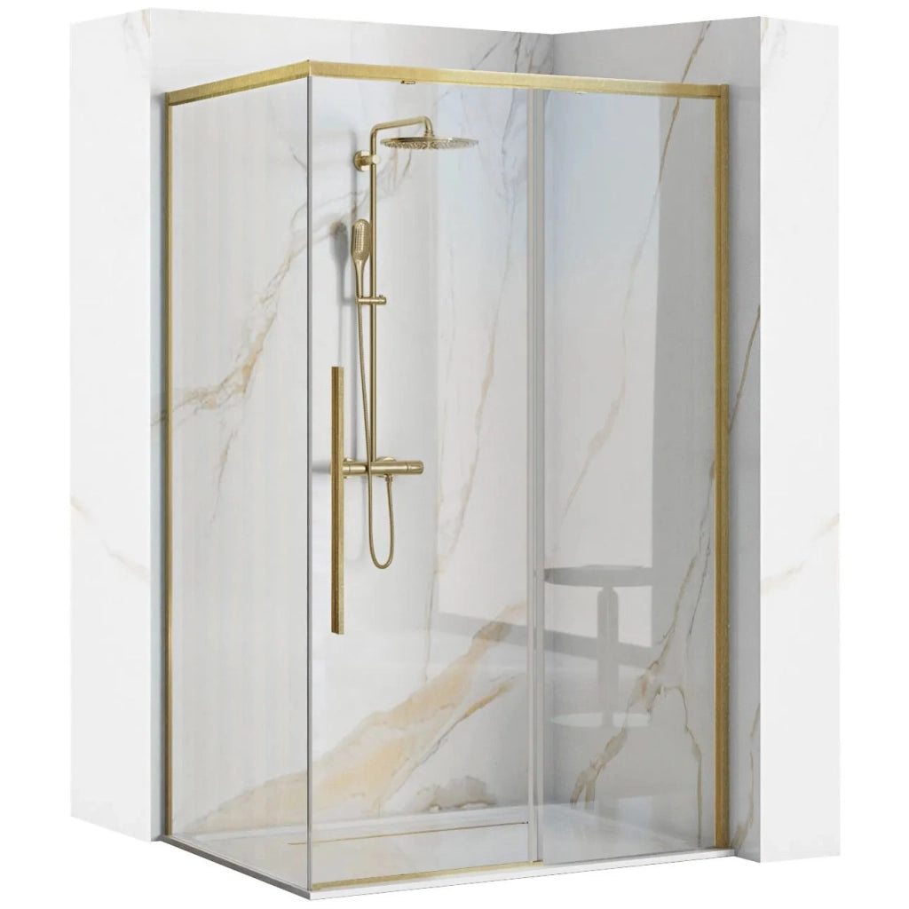 Cabina Doccia Solar Gold Brush 100x80 con piatto doccia Savoy