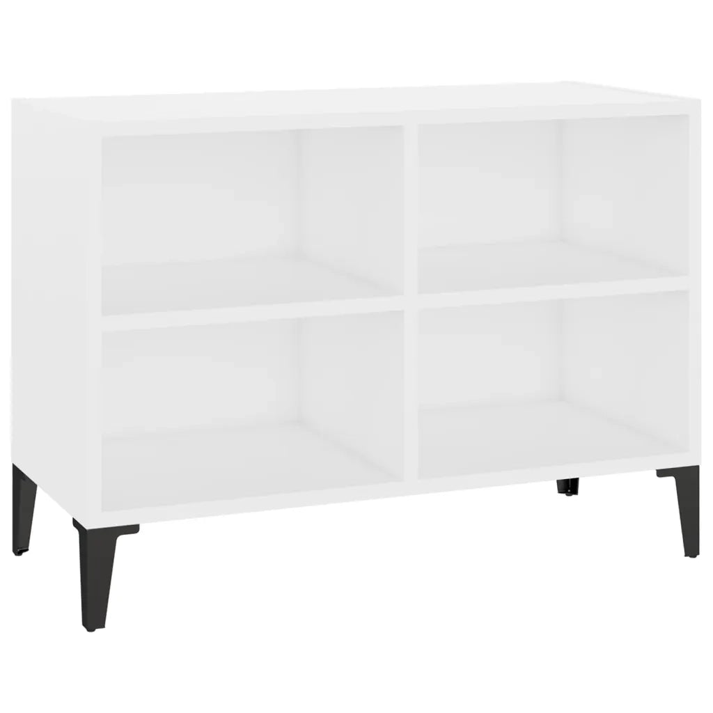 Mobile TV con Gambe in Metallo Bianco 69,5x30x50 cm