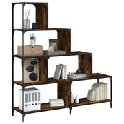 Libreria 4 Gradini Rovere Fumo 139x33,5x149cm Legno Multistrato
