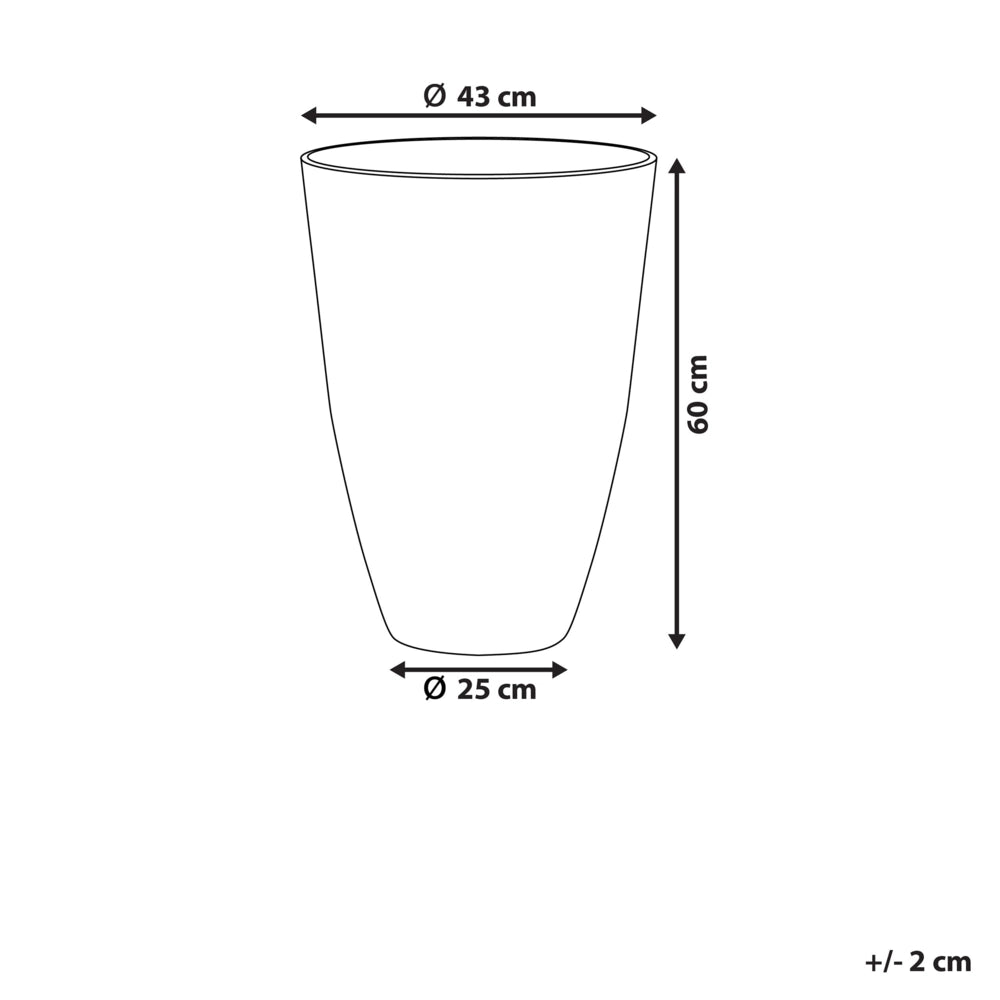 Vaso da fiori alto in pietra per giardino, per interni ed esterni 43x60 cm nero giardino terrazzo