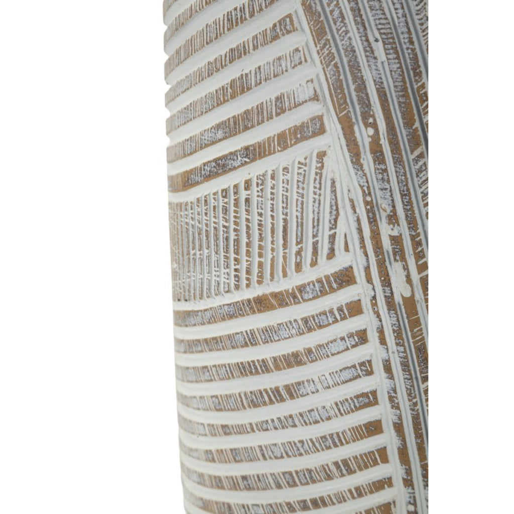Vaso Decorativo Linee, Bianco, Poliresina, 55x19x19 cm