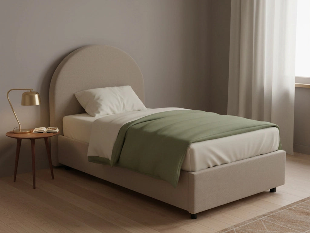 Fedra, Letto Singolo Contenitore Made in Italy, Grigio Tortora