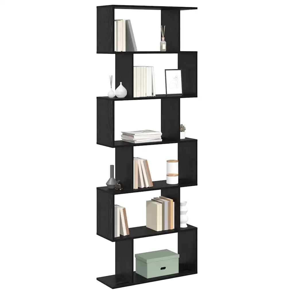 Armadio per Libri 6 livelli 70 x 24 x 193,5 cm Rovere Nero 869253