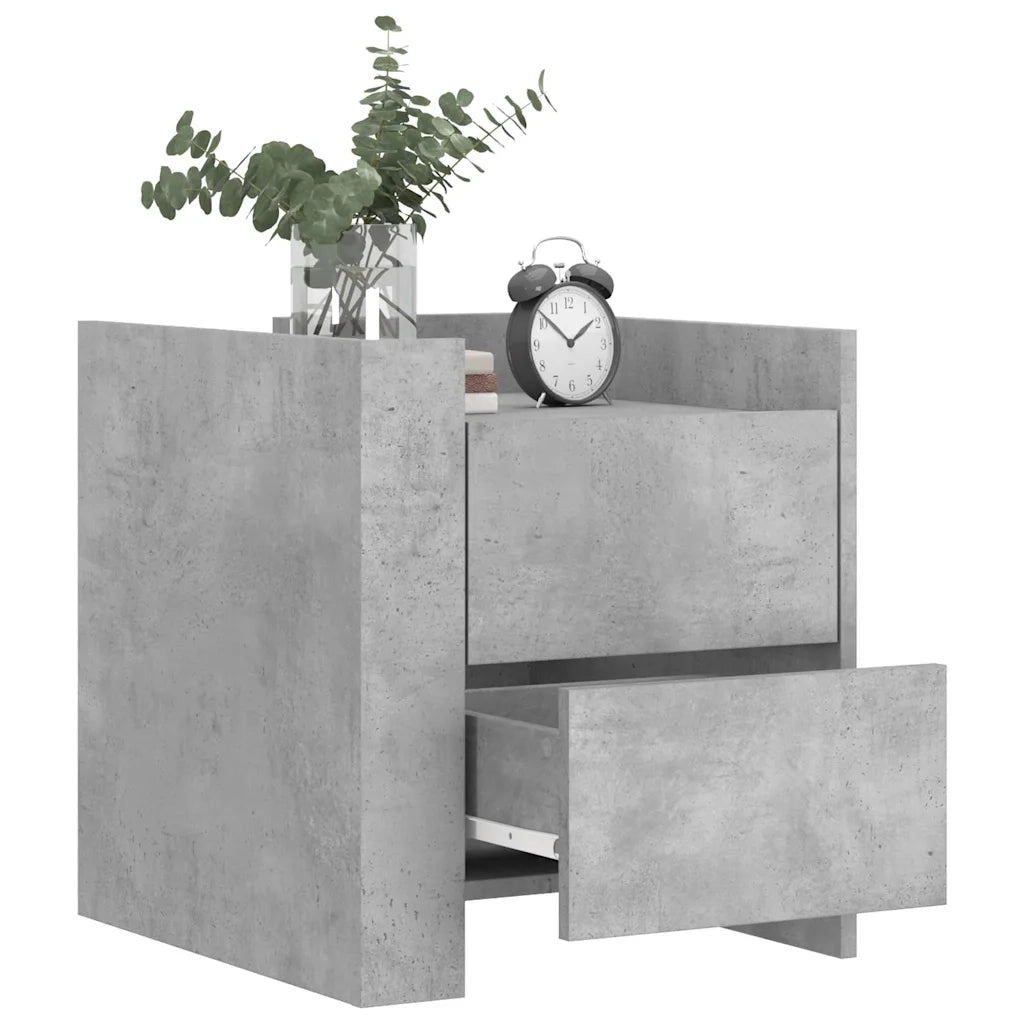 Comodino-Tavolino da notte Grigio Cemento 45x50x50 cm in Truciolato 297767