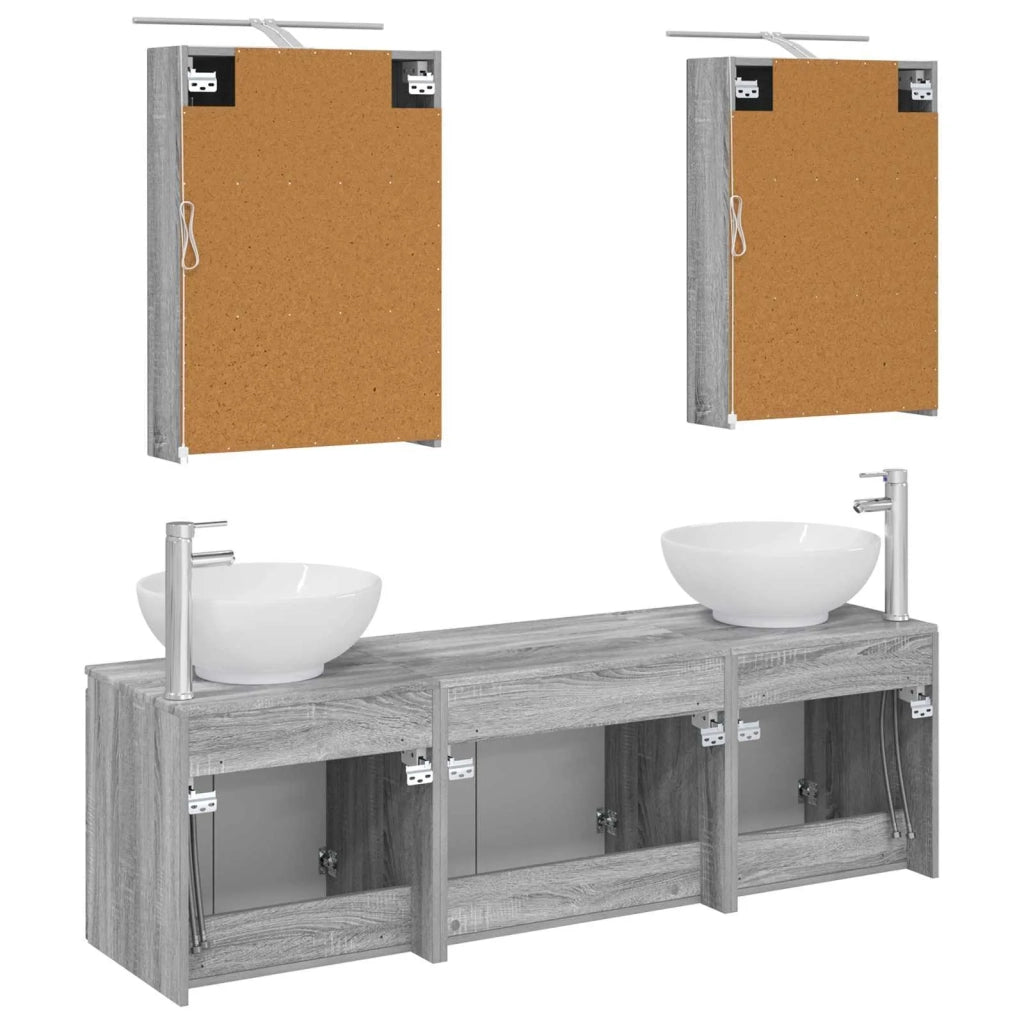 Set di Armadi da Bagno 5 pcs Sonoma grigio Legno ingegnerizzato 3406476
