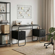 Scrivania con Spazio di Archiviazione Rovere Nero 8008008