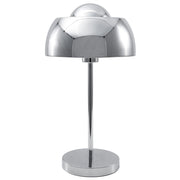 Lampada da Tavolo Comodino Luce Metallo Argento Base Rotonda Cupola Paralume Industriale