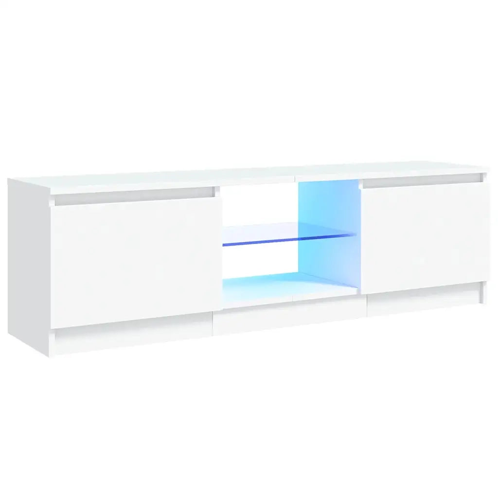 Mobile Porta TV con Luci LED-Credenza TV Bianco 120x30x36 cm