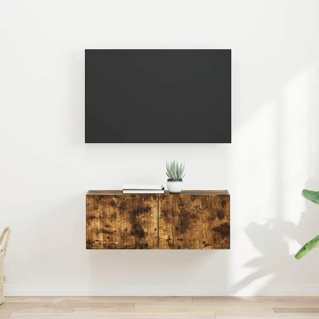 Mobile TV da parete 2 pcs Rovere fumé 39 x 31 x 29,5 cm 892180