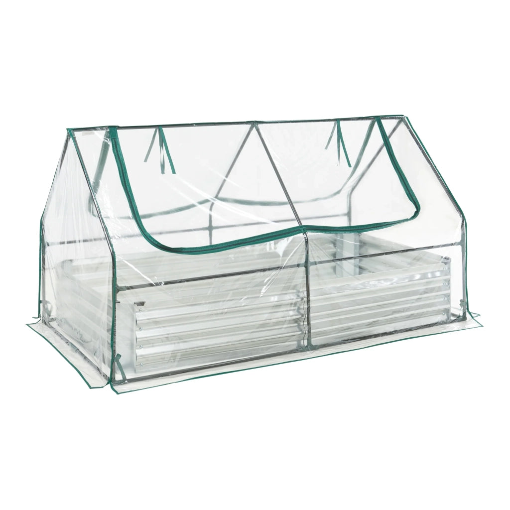 Fioriera rialzata con pellicola per serra 186 x 96 x 98 cm trasparente 03_0009510